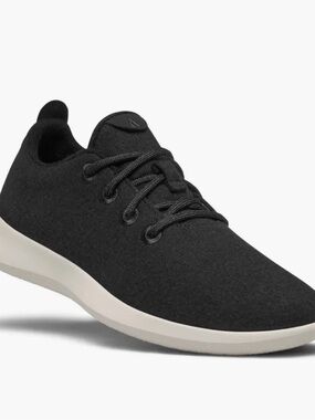 allbirds black Wool Insole with White Logo Script